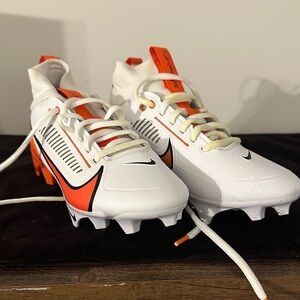 Nike White and Orange Athletic Cleats